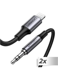 2x1 UGREEN Lightning a 3.5mm adatt. cavo 1m