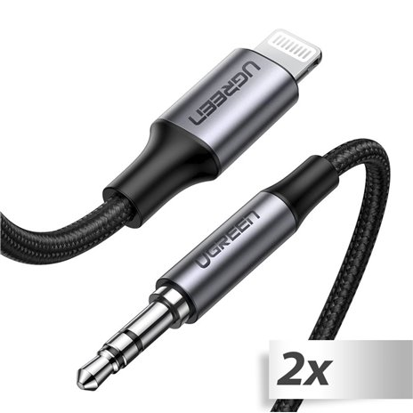 2x1 UGREEN Lightning a 3.5mm adatt. cavo 1m