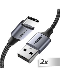 2x1 UGREEN USB-C a USB-A cavo nero 1M