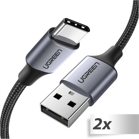 2x1 UGREEN USB-C a USB-A cavo nero 1M