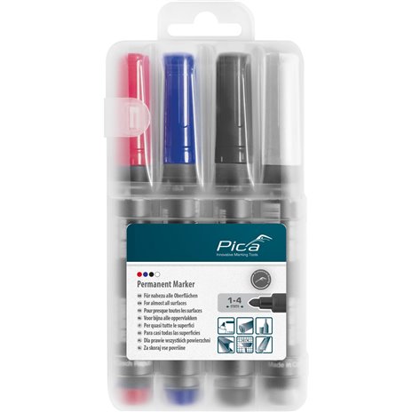 Pica pennarello permanente 1-4mm assort. con Instant-White