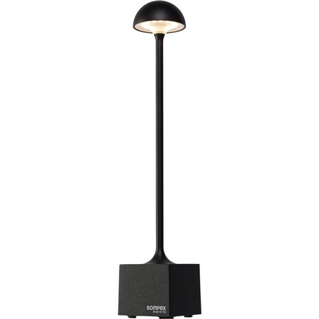 Sompex FLORA nero lampada da tavolo a batt.