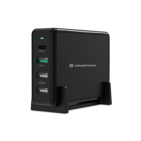 Conceptronic OZUL01B 4-Port 65W USB-PD Ladegerät