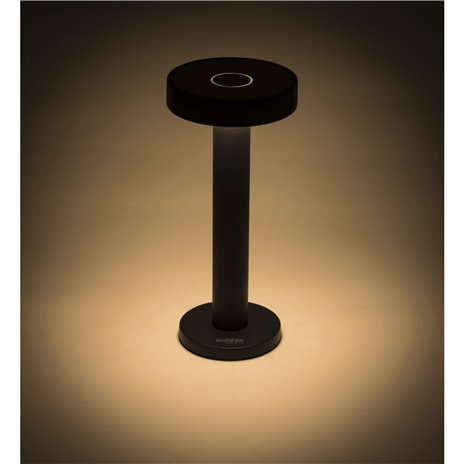 Sompex BORO nero lampada da tavolo a batt.