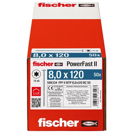 Fischer PowerFast II 8,0x120 TK TX TG blvz 50