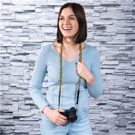 Hama cinghia per fotocamera Braid 120  nero/giallo