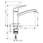 Hansgrohe Focus M41 miscelatore cucina monocoman. 160 1jet c