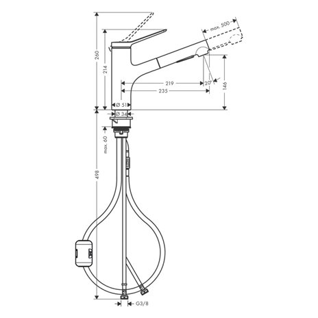 Hansgrohe Zesis M33 miscelatore cucina monocom.150 2jet estr