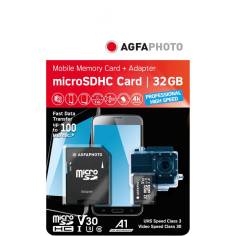 AgfaPhoto MicroSDHC UHS I   32GB prof. High Speed U3 V30 A1