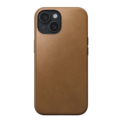 Nomad Modern custodia pelle iPhone 15 English Tan