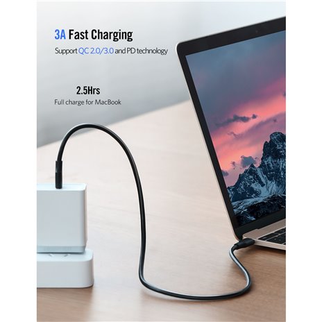 UGREEN USB-C a USB-C 2.0 3A cavo 3m nero