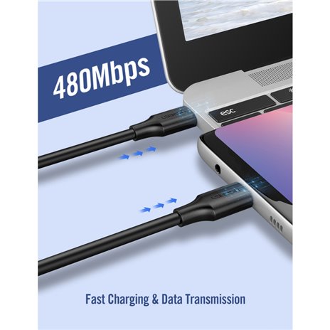 UGREEN USB-C a USB-C 2.0 3A cavo 3m nero