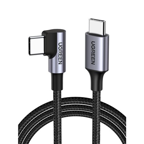 UGREEN USB-C a USB2.0-C angol. cavo circolare 1m grigio nero