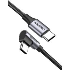 UGREEN USB-C a USB2.0-C angol. cavo circolare 1m grigio nero 2