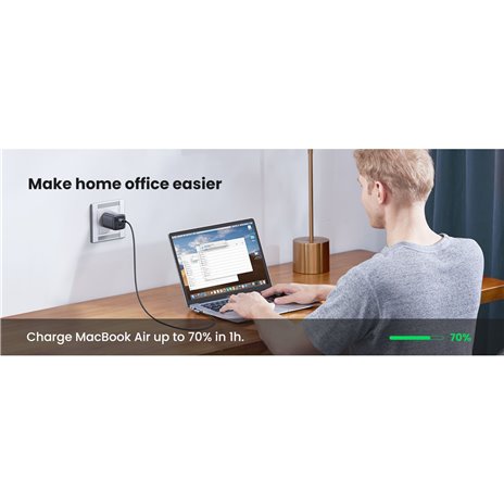 UGREEN USB-C a USB2.0-C angol. cavo circolare 1m grigio nero