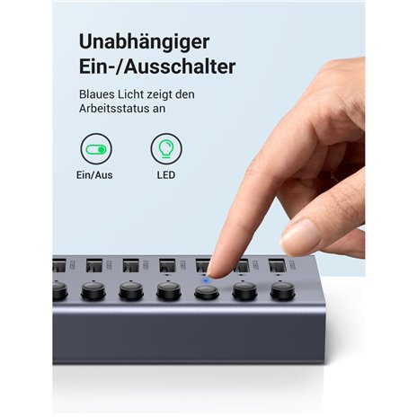 UGREEN USB-C to 7-Port USB-A 3.0 Hub DC 12V EU