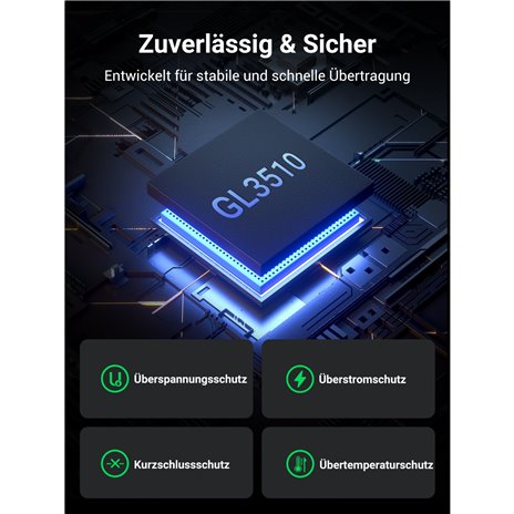 UGREEN USB-C to 7-Port USB-A 3.0 Hub DC 12V EU