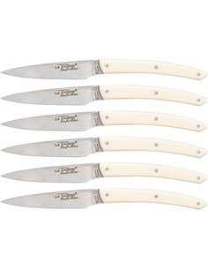 Jean Dubost Laguiole coltelli set 6pz.acrilico avorio