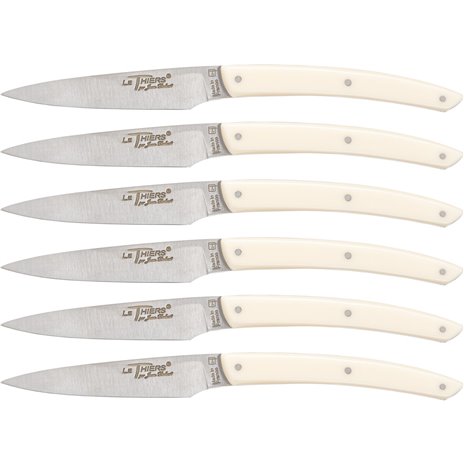 Jean Dubost Laguiole coltelli set 6pz.acrilico avorio