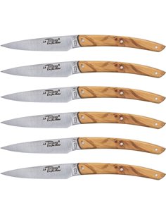 Jean Dubost Laguiole set coltelli 6 pz., legno olivo