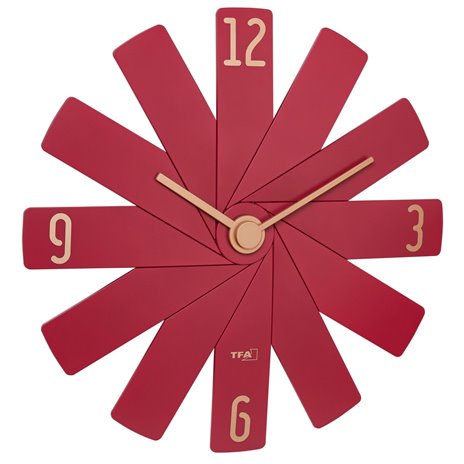 TFA Clock in the box rosso orologio da parete