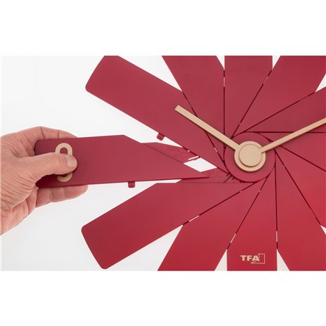 TFA Clock in the box rosso orologio da parete