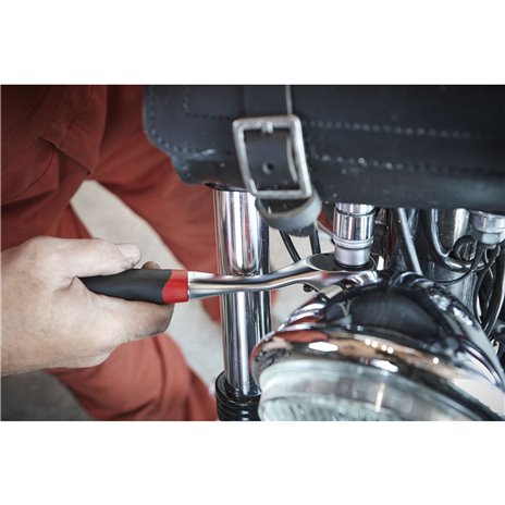 Wiha leva a cricchetto revers. 1/2  c. pulsante e sfera sicu