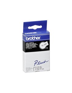 Brother labelling tape TC-291 white/black 9 mm lamin.