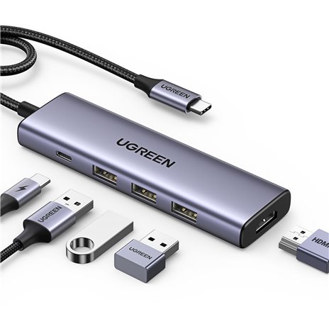 UGREEN Revodok 5-in-1 4K HDMI USB-C Hub mit 3x USB-A 3.0