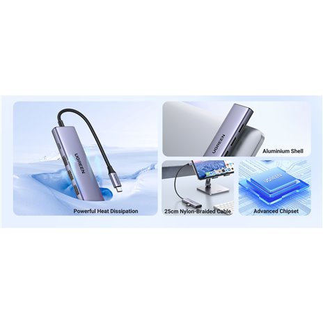 UGREEN Revodok 5-in-1 4K HDMI USB-C Hub mit 3x USB-A 3.0