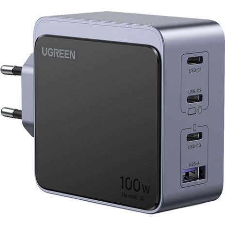 UGREEN Nexode S 100W 4-Port GaN caricatore rapido EU grigio