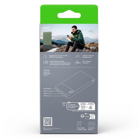 GP PowerBank M2+ 10C    10000mAh 2xUSB-C/1xUSB-A verde displ