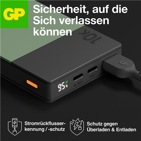 GP PowerBank M2+ 10C    10000mAh 2xUSB-C/1xUSB-A verde displ