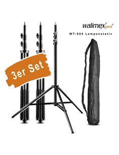 walimex set di 3 wT-806 treppiedi lampada, 256cm Set di3