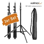 walimex set di 3 wT-806 treppiedi lampada, 256cm Set di3