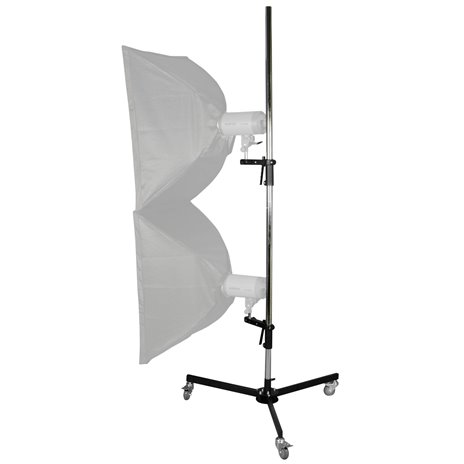 walimex pro treppiede con ruote, 223cm,con 2 supporti