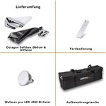 Walimex pro LED 45W Octagon Ø65cm Bi color