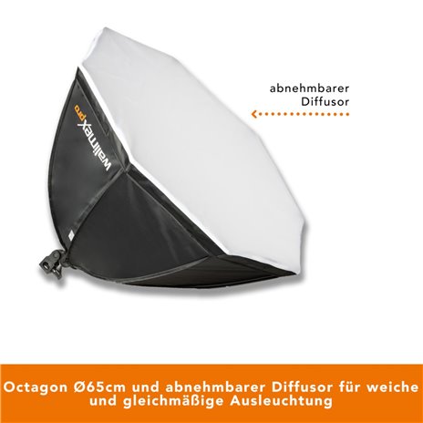 Walimex pro LED 60W Octagon Ø65cm Bi color Set 2