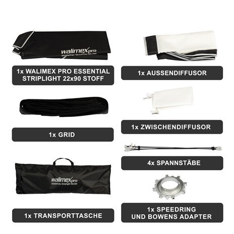 walimex pro Softbox Essential Striplight 30x120