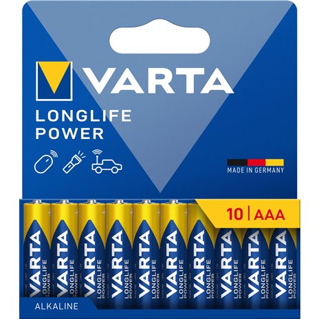 1x10 Varta Longlife Power Micro AAA LR 03            0490312