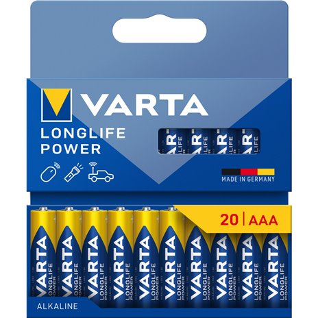 1x20 Varta Longlife Power Micro AAA LR 03            0490312