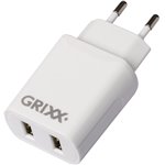 Grixx Power adatt. 220V bianco Dual USB A