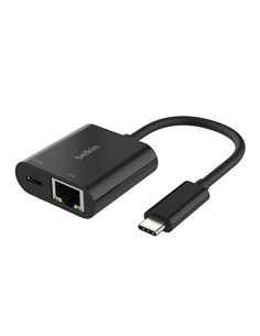 Belkin Connect USB-C Ethernet Adapter 100W PD black INC019bt