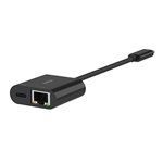 Belkin Connect USB-C Ethernet Adapter 100W PD black INC019bt