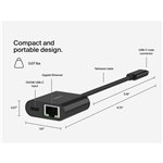 Belkin Connect USB-C Ethernet Adapter 100W PD black INC019bt