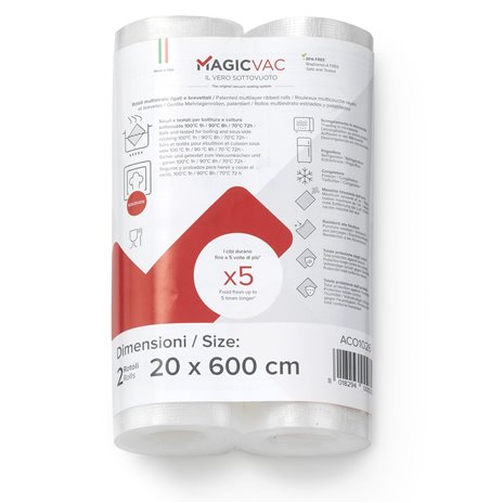 MagicVac 2 rotoli p. sottovuoto con etichetta prest. 20 cm x