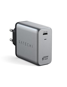 Satechi 100W USB-C PD GaN caricabatt. parete grigio spazio