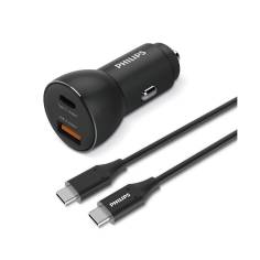 Philips caricabatt. auto 36W con 1 USB-A + USB C