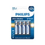 1x4 Philips Ultra Alkaline AA batteria