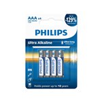 1x4 Philips Ultra Alkaline AAA batteria